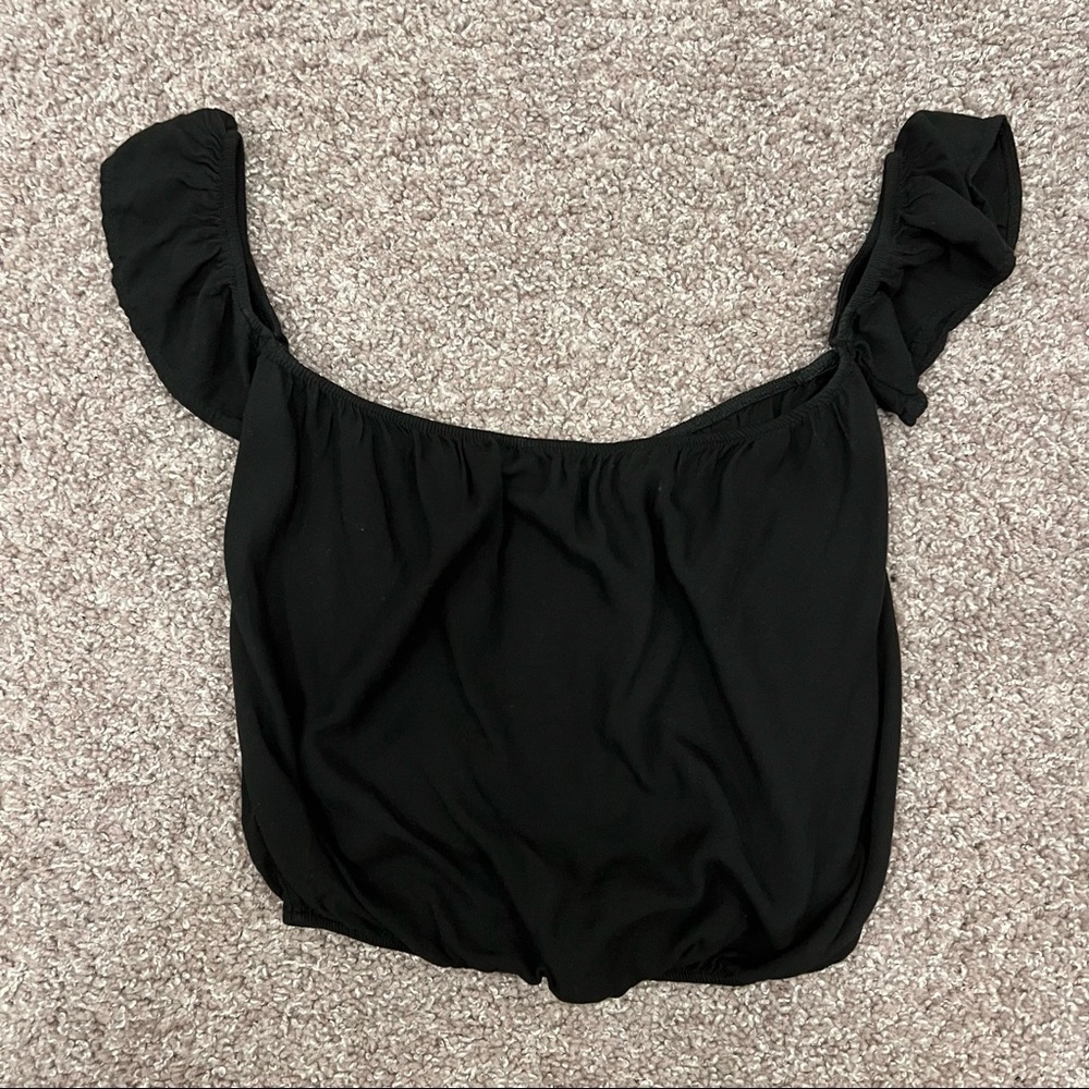 Brandy Melville/John Galt Black off shoulder top one size